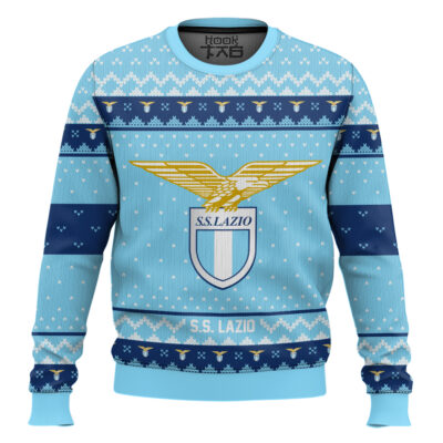 Soccer S.S. Lazio Custom Name And Number Ugly Christmas Sweater