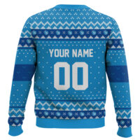 Hooktab Soccer SSC Napoli Custom Name And Number Ugly Christmas Sweater