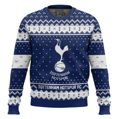 Soccer Tottenham Hotspur FC Custom Name And Number Ugly Christmas Sweater