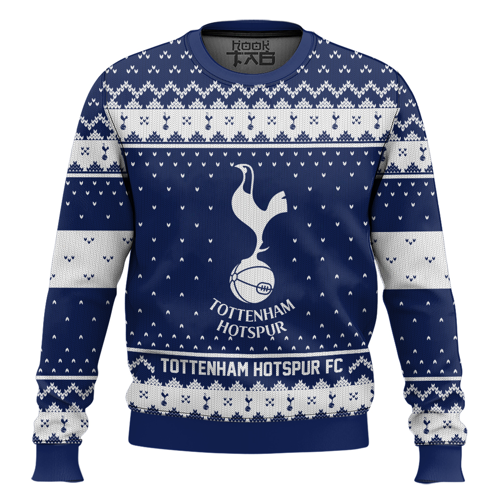 Hooktab Soccer Tottenham Hotspur FC Custom Name And Number Ugly Christmas Sweater Hooktab Soccer Tottenham Hotspur FC Custom Name And Number Ugly Christmas Sweater