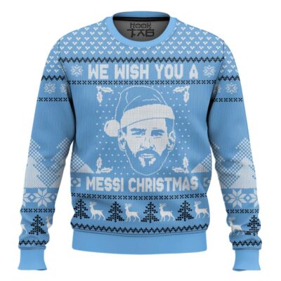 Soccer We Wish You A Messi Christmas Ugly Christmas Sweater
