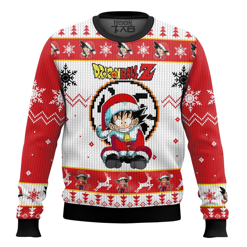 Hooktab Son Goku Santa - Dragon Ball Ugly Christmas Sweater Hooktab Son Goku Santa - Dragon Ball Ugly Christmas Sweater