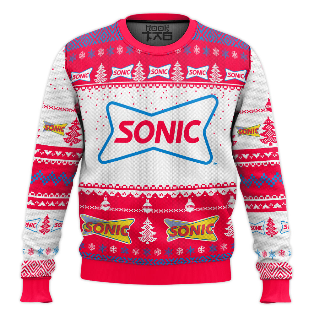 Hooktab Sonic Drive-In Ugly Christmas Sweater Hooktab Sonic Drive-In Ugly Christmas Sweater