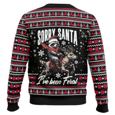 Hooktab Sorry Santa I’ve Been Feral Ugly Christmas Sweater