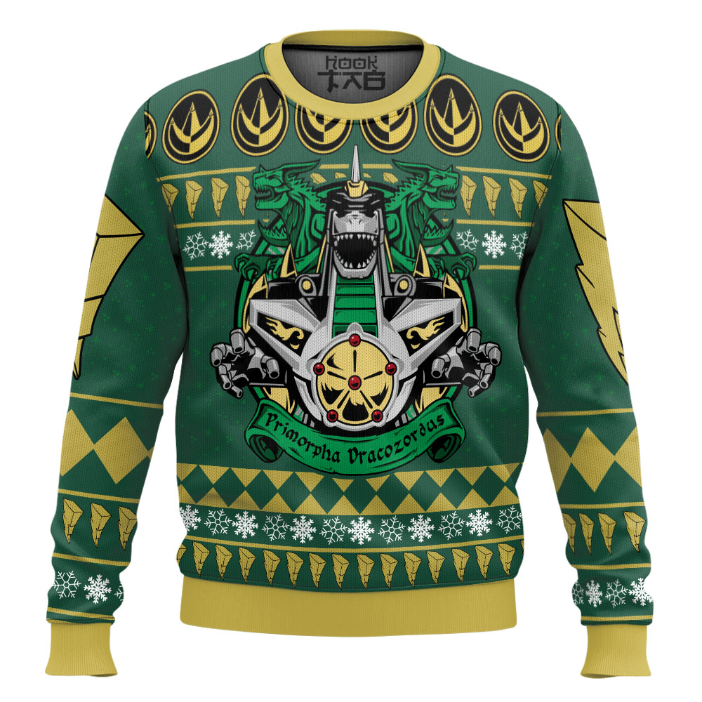 Hooktab Soul of Chogokin Dragonzord Power Rangers Ugly Christmas Sweater Hooktab Soul of Chogokin Dragonzord Power Rangers Ugly Christmas Sweater