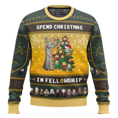 Spend Christmas In Fellowship The Lord Of The Rings Ugly Christmas Sweater