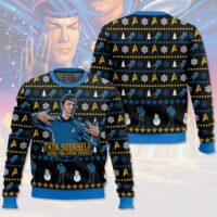 Hooktab Spock Trek Yourself Before You Wreck Yourself Sar Trek Ugly Christmas Sweater