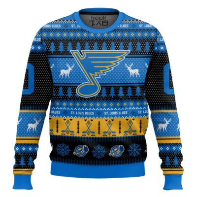 St. Louis Blues - Custom Name And Number Ugly Sweater