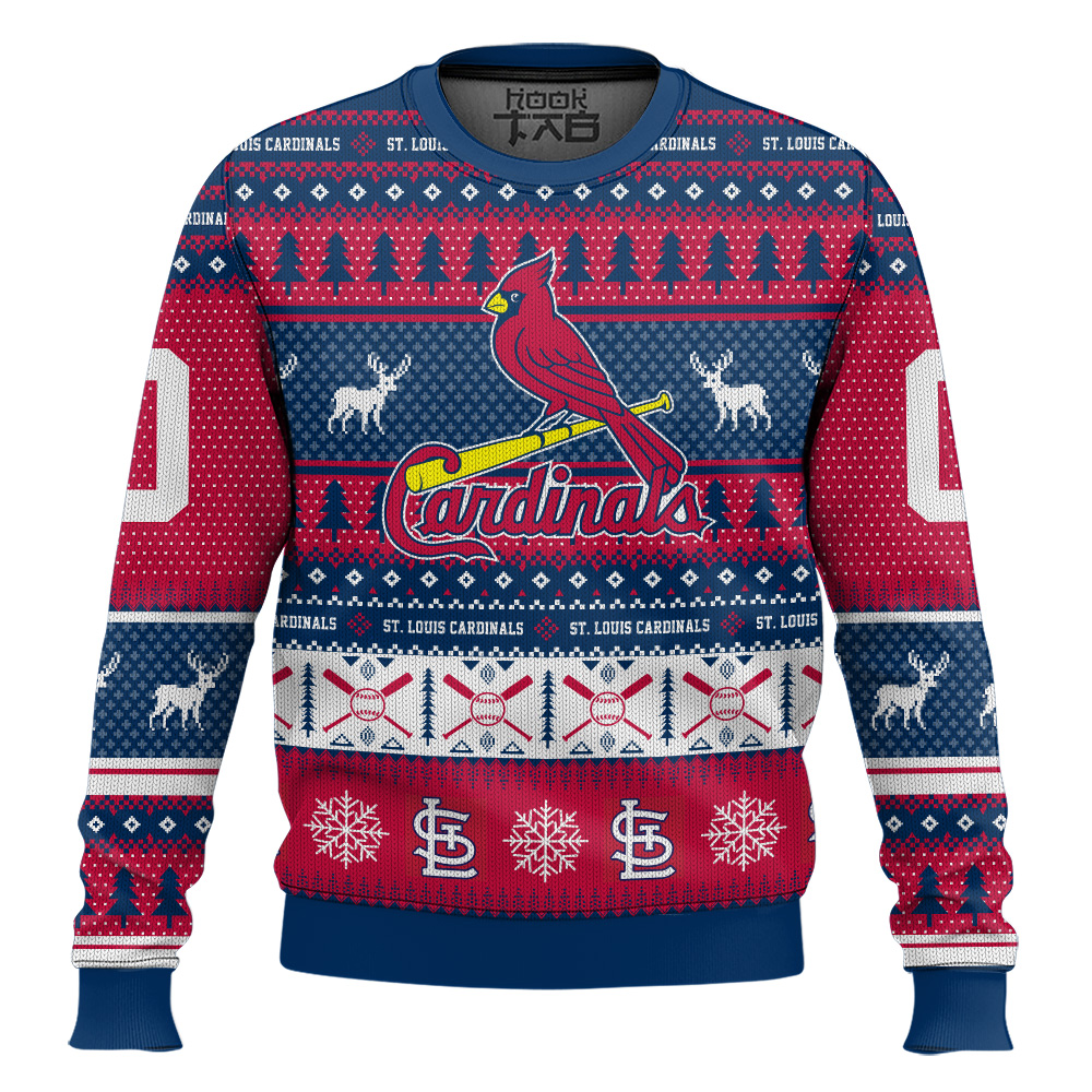 Hooktab St. Louis Cardinals - Custom Name And Number Ugly Sweater Hooktab St. Louis Cardinals - Custom Name And Number Ugly Sweater