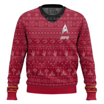 Star Trek 1966 Red - Custom Name Ugly Christmas Sweater