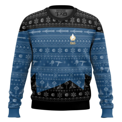 Star Trek 1987 Blue - Custom Name Ugly Christmas Sweater