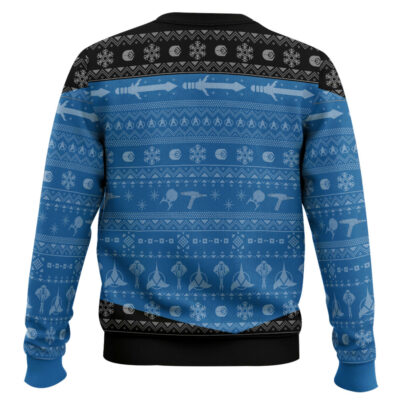 Hooktab Star Trek 1987 Blue Ugly Christmas Sweater