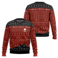 Hooktab Star Trek 1987 Red - Custom Name Ugly Christmas Sweater