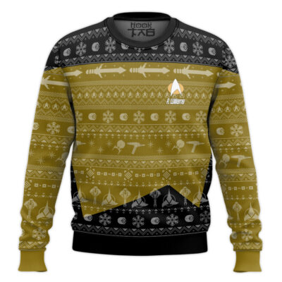 Star Trek 1987 Yellow - Custom Name Ugly Christmas Sweater