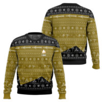Hooktab Star Trek 1987 Yellow - Custom Name Ugly Christmas Sweater