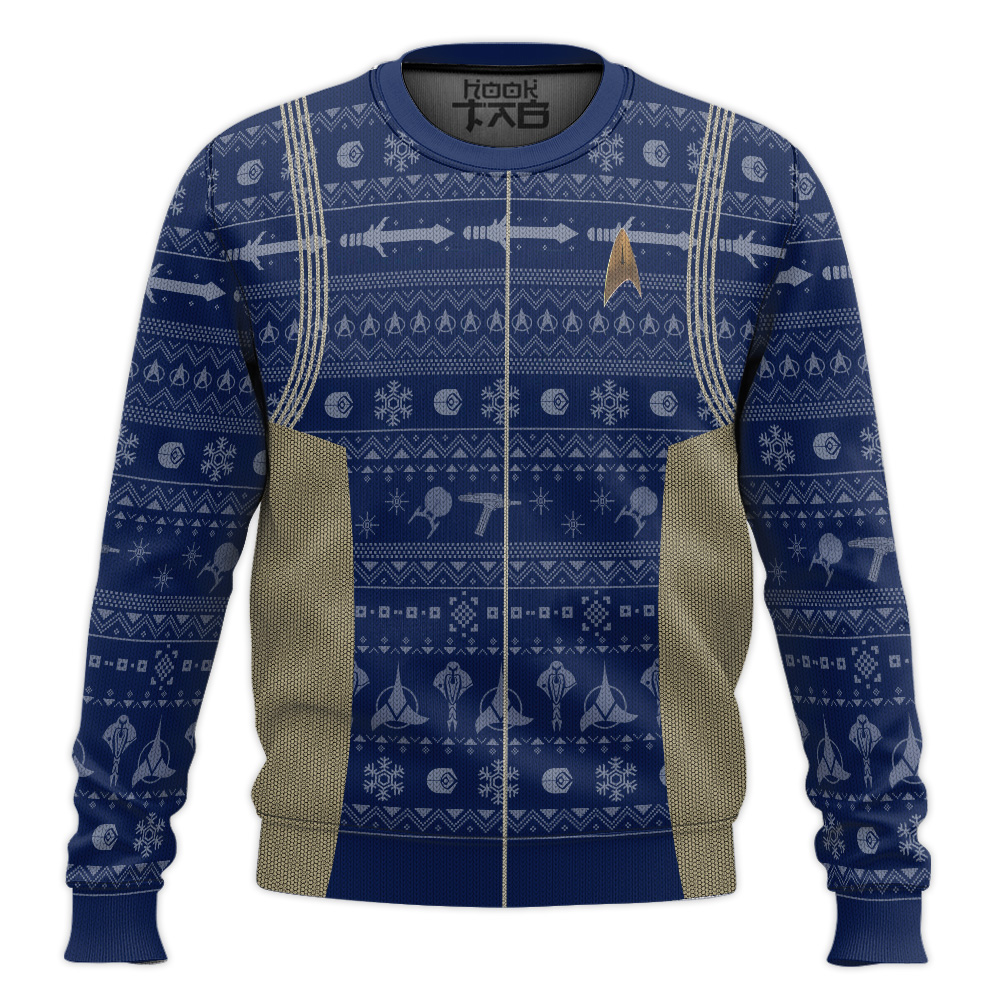 Hooktab Star Trek Discovery 2017 Ugly Christmas Sweater Hooktab Star Trek Discovery 2017 Ugly Christmas Sweater