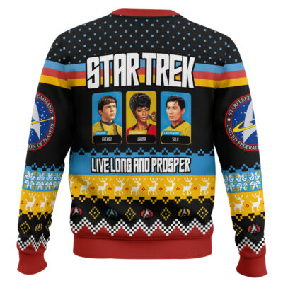 Hooktab Star Trek Live Long And Prosper Ugly Christmas Sweater