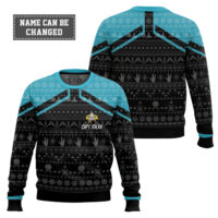 Hooktab Star Trek Picard 2020 Blue - Custom Name Ugly Christmas Sweater
