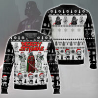 Hooktab Star Wars Merry Sithmas Santa Stormtrooper Darth Vader Ugly Christmas Sweater