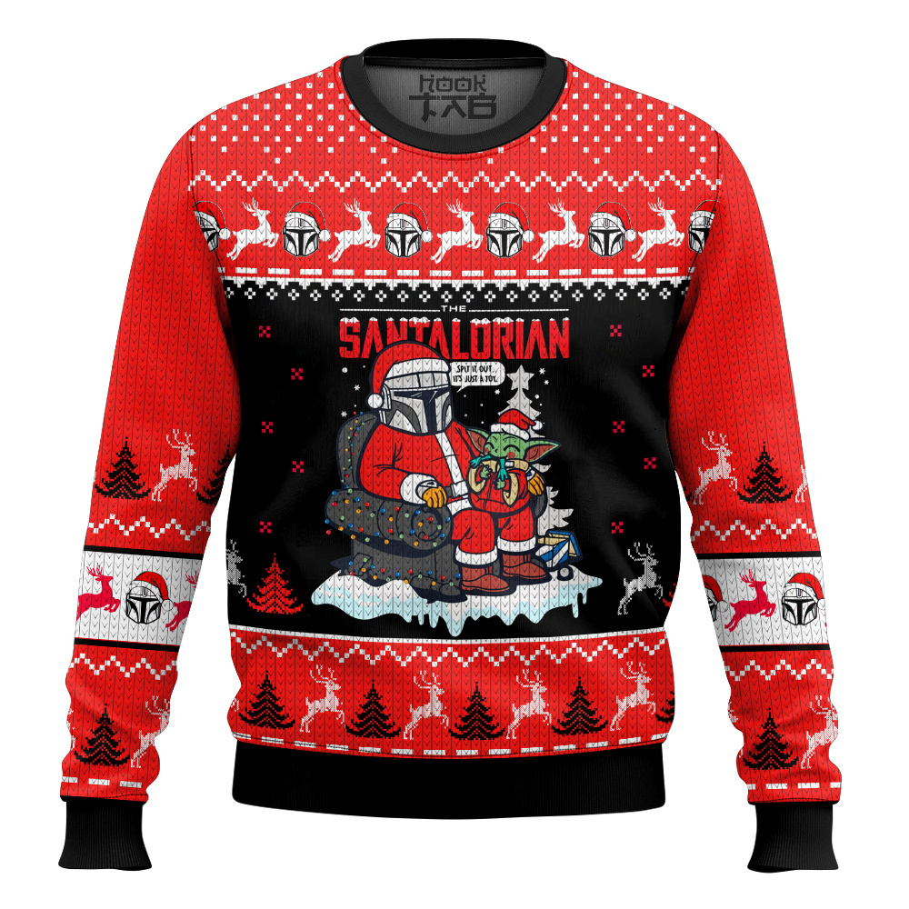 Hooktab Star Wars Santalorian Ugly Christmas Sweater Hooktab Star Wars Santalorian Ugly Christmas Sweater