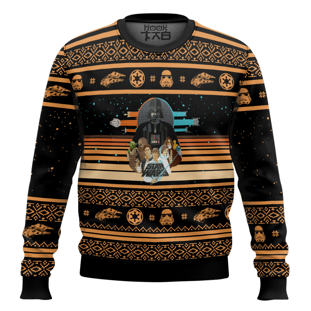 Hooktab Star Wars Trilogy Ugly Christmas Sweater Hooktab Star Wars Trilogy Ugly Christmas Sweater
