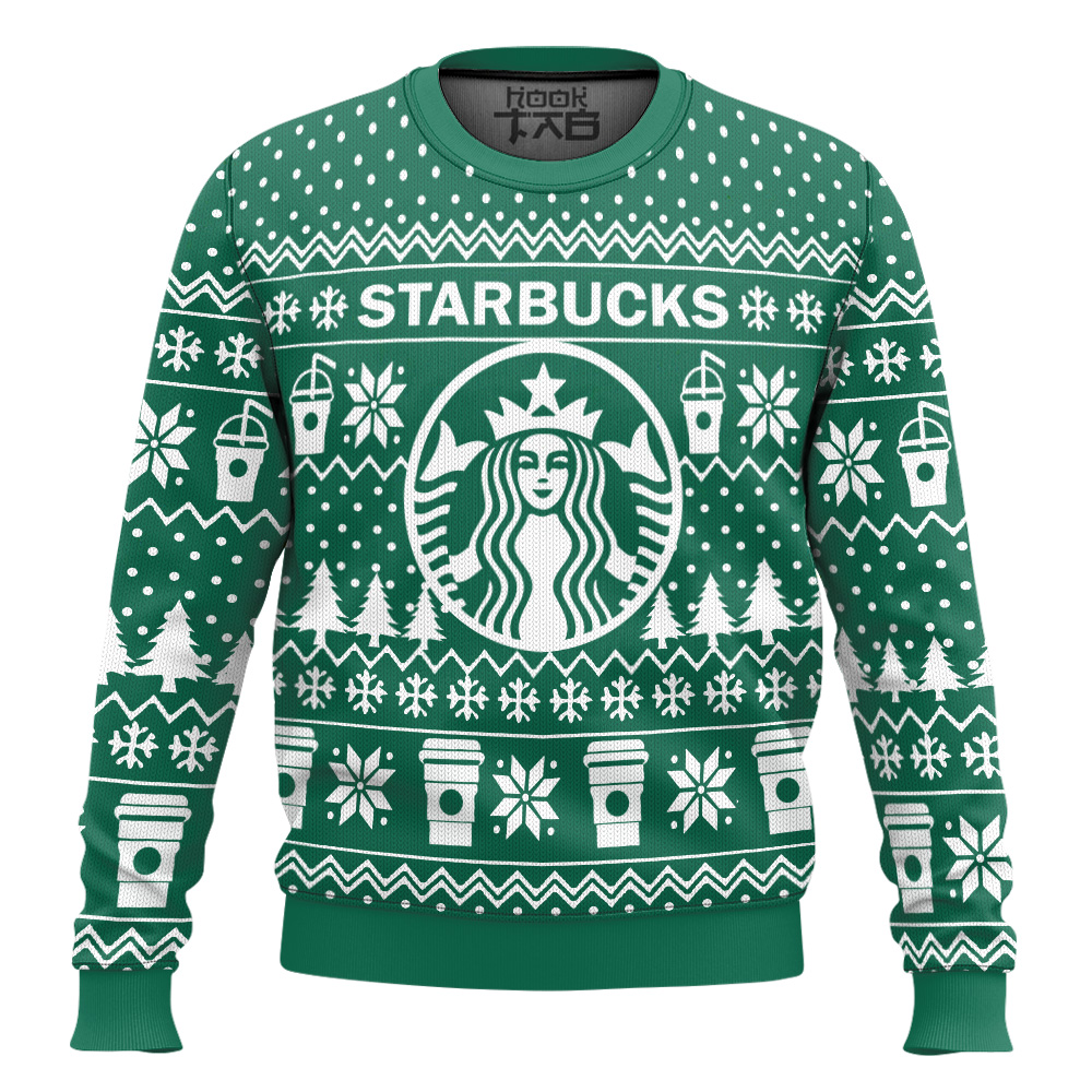 Hooktab Starbucks Ugly Christmas Sweater Hooktab Starbucks Ugly Christmas Sweater