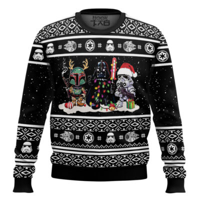 Starry Night Chibi Vader Star Wars Ugly Christmas Sweater