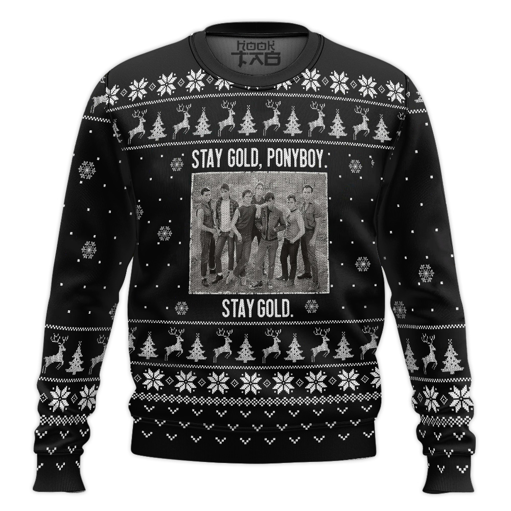 Hooktab Stay Gold Ponyboy The Outsiders Ugly Christmas Sweater Hooktab Stay Gold Ponyboy The Outsiders Ugly Christmas Sweater