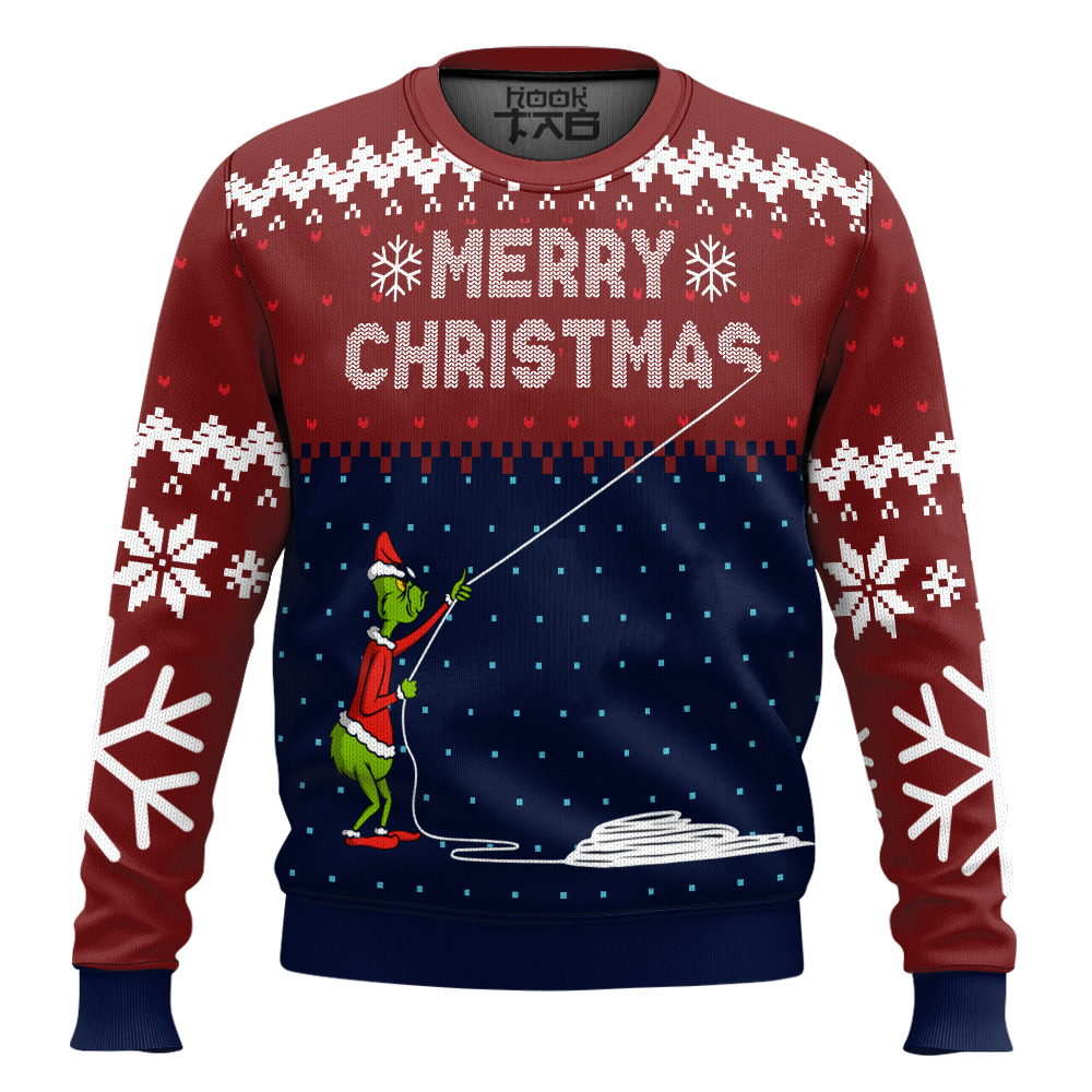 Hooktab Stealing Christmas Dr. Seuss Grinch Ugly Christmas Sweater Hooktab Stealing Christmas Dr. Seuss Grinch Ugly Christmas Sweater