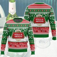 Hooktab Stella Artois Belgium beer Ugly Christmas Sweater