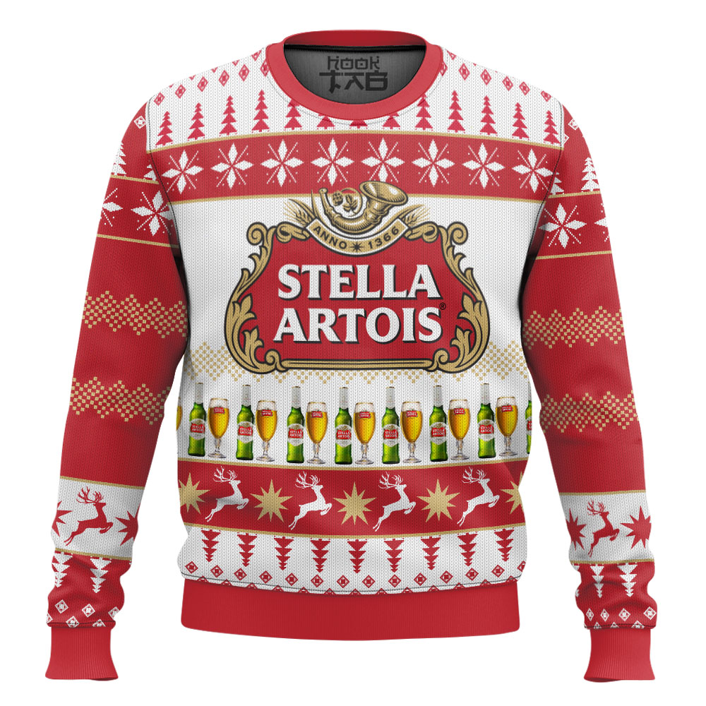 Hooktab Stella Artois Pilsner Ugly Christmas Sweater Hooktab Stella Artois Pilsner Ugly Christmas Sweater