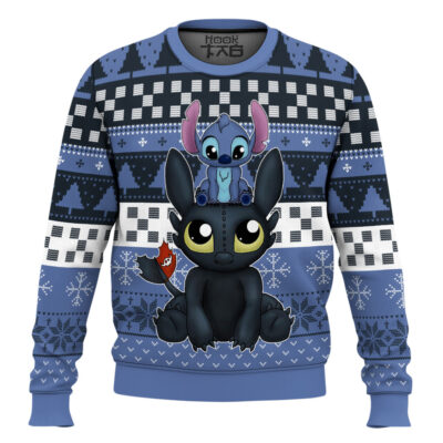 Stitch And Toothless Ugly Christmas Sweater
