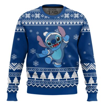 Stitch Blue Christmas Lilo And Stitch Ugly Christmas Sweater