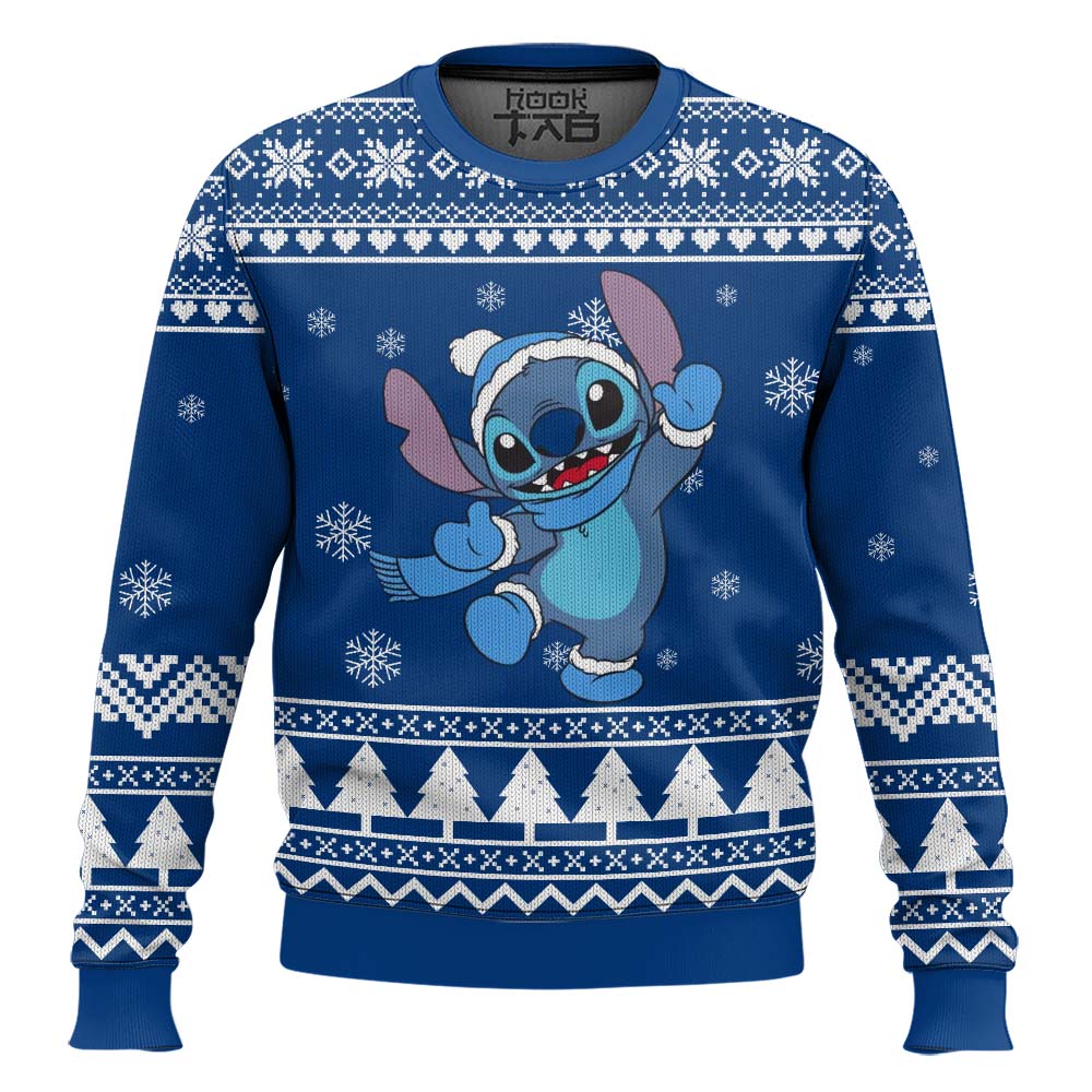 Hooktab Stitch Blue Christmas Lilo And Stitch Ugly Christmas Sweater Hooktab Stitch Blue Christmas Lilo And Stitch Ugly Christmas Sweater