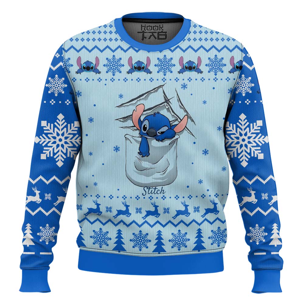 Hooktab Stitch Dozed Lilo And Stitch Ugly Christmas Sweater Hooktab Stitch Dozed Lilo And Stitch Ugly Christmas Sweater