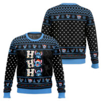 Hooktab Stitch Ho Ho Ho Lilo And Stitch Ugly Christmas Sweater