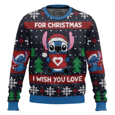 Stitch I Wish You Love Lilo And Stitch Ugly Christmas Sweater