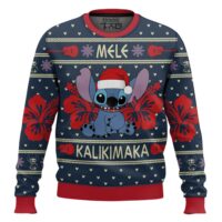 Hooktab Stitch Mele Kalikimaka Lilo And Stitch Ugly Christmas Sweater