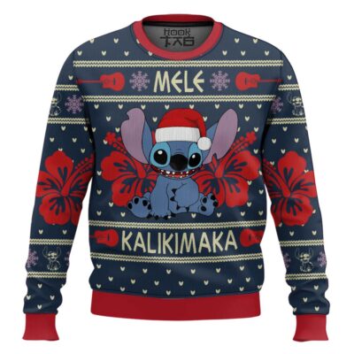 Stitch Mele Kalikimaka Lilo And Stitch Ugly Christmas Sweater