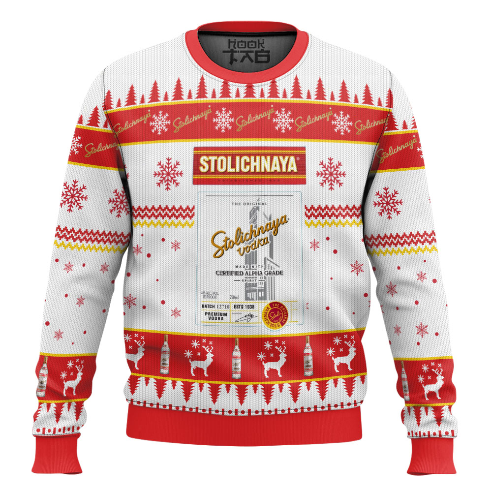 Hooktab Stolichnaya Vodka Ugly Christmas Sweater Hooktab Stolichnaya Vodka Ugly Christmas Sweater