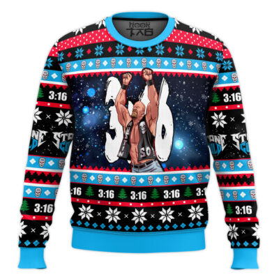 Stone Cold Steve Austin WWE Ugly Christmas Sweater