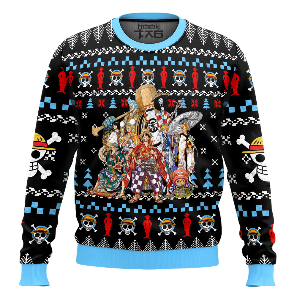 Hooktab Straw Hat Crew One Piece Ugly Christmas Sweater Hooktab Straw Hat Crew One Piece Ugly Christmas Sweater