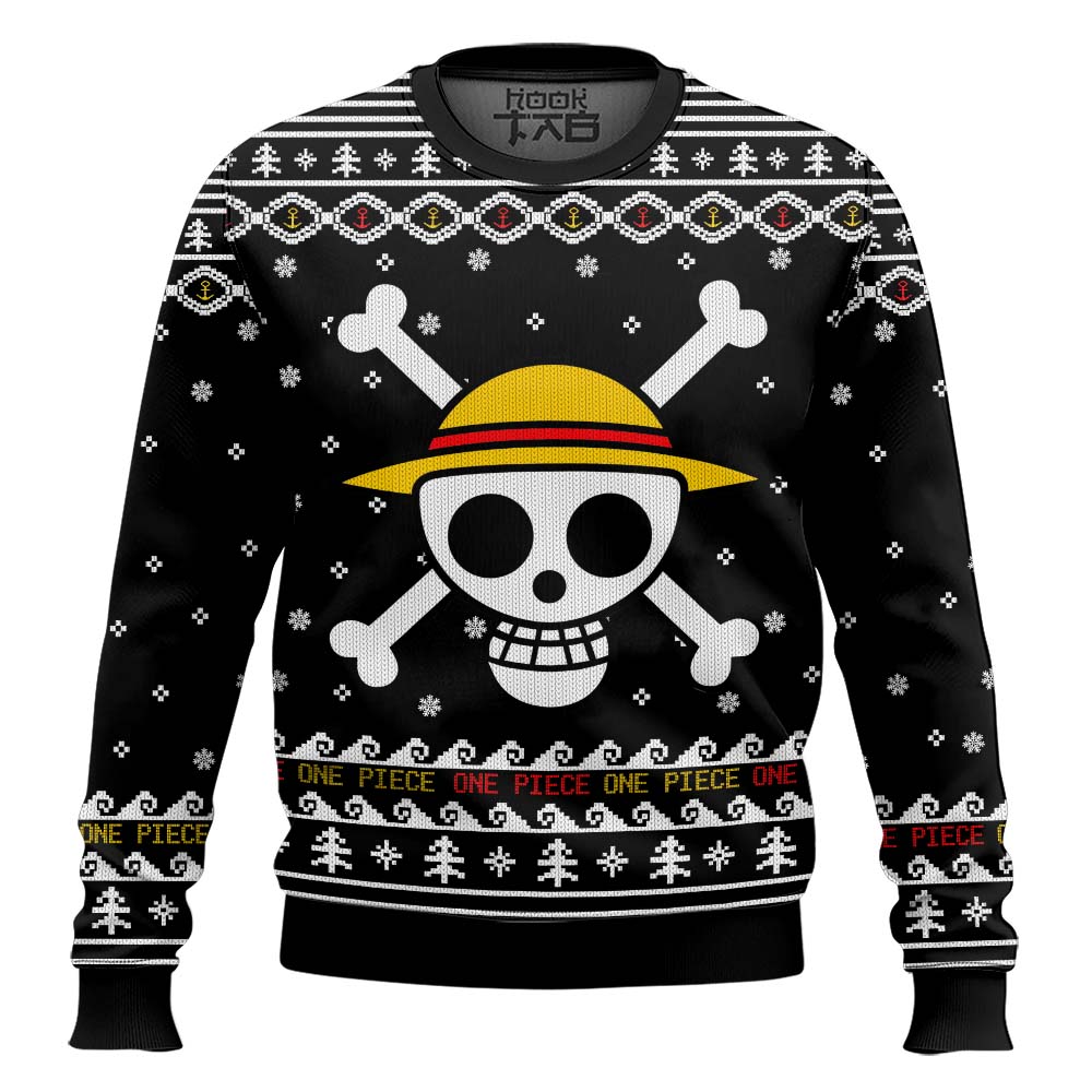 Hooktab Straw Hat Pirates One Piece Ugly Christmas Sweater Hooktab Straw Hat Pirates One Piece Ugly Christmas Sweater