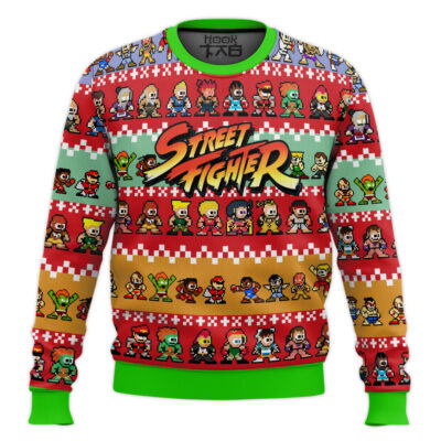 Street Fighter Pixel Art Ugly Christmas Sweater