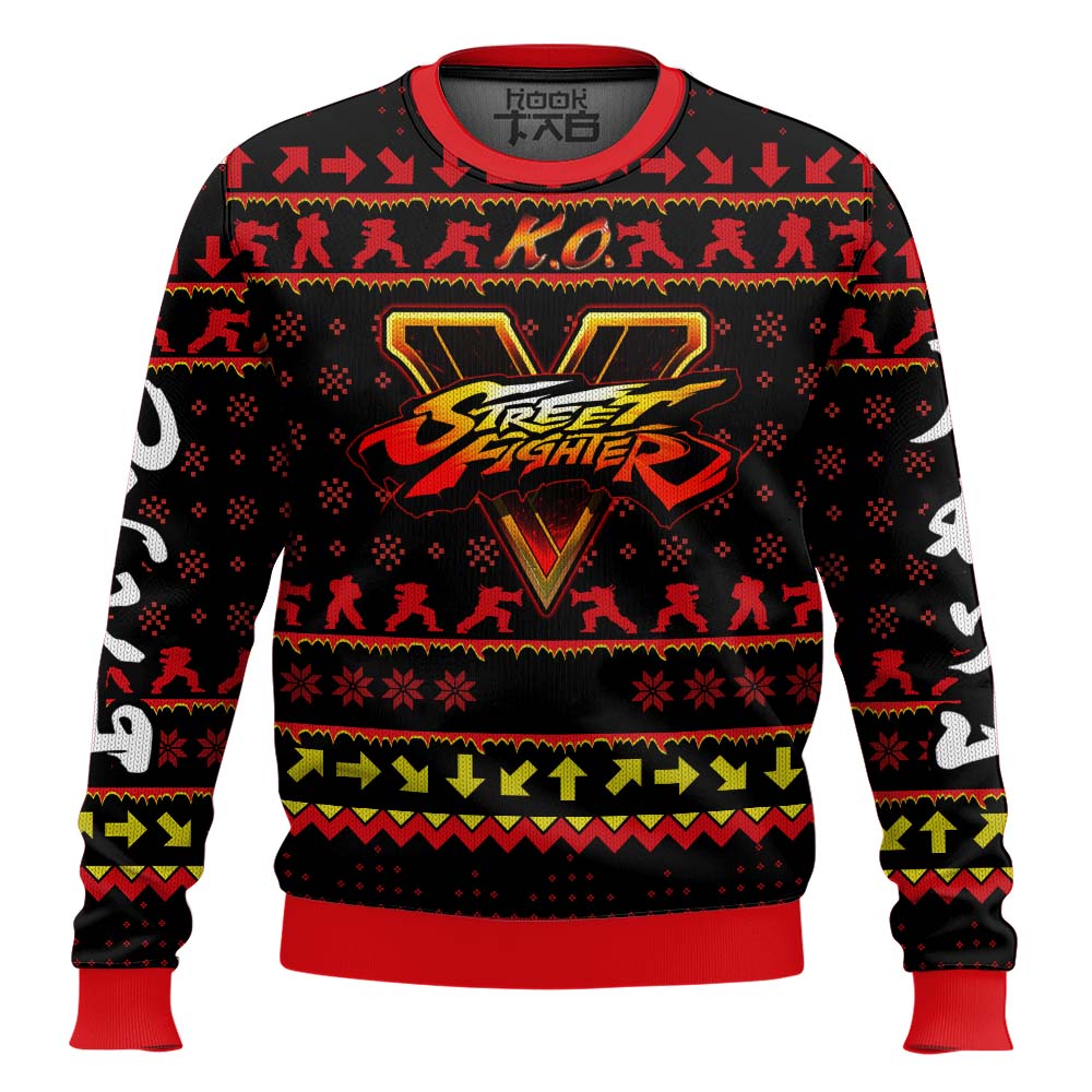 Hooktab Street Fighter Ryu Ugly Christmas Sweater Hooktab Street Fighter Ryu Ugly Christmas Sweater