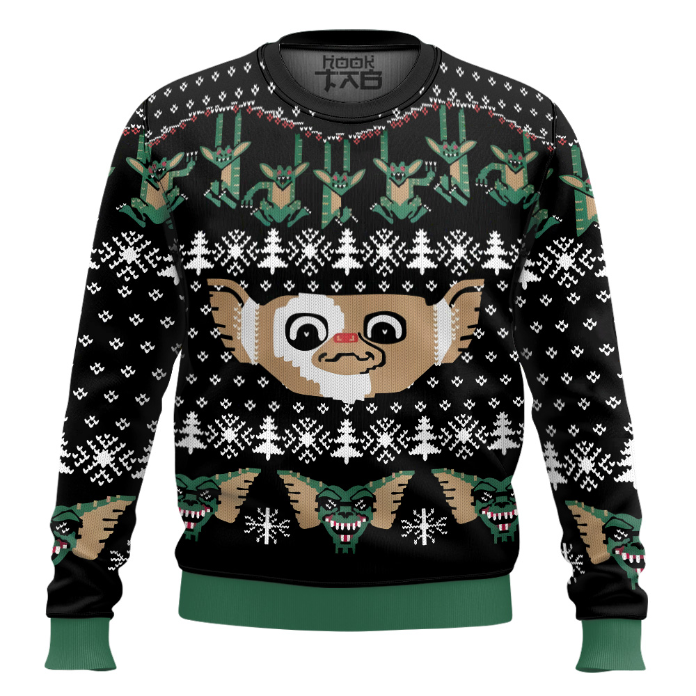 Hooktab Stripe Gizmo Gremlins Ugly Christmas Sweater Hooktab Stripe Gizmo Gremlins Ugly Christmas Sweater