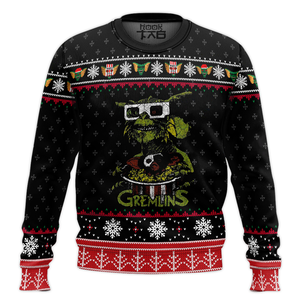 Hooktab Stripe Gremlins Ugly Christmas Sweater Hooktab Stripe Gremlins Ugly Christmas Sweater