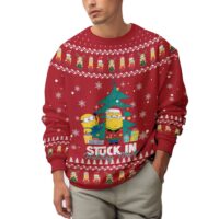 Hooktab Stuck In Holiday Mode Minions Ugly Christmas Sweater