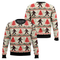 Hooktab Stylish Bigfoot Ugly Christmas Sweater