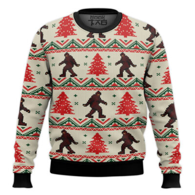 Stylish Bigfoot Ugly Christmas Sweater